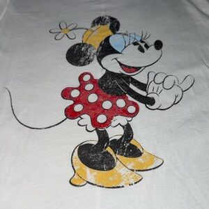 Charming White Minnie Mouse Short Sleeve Tee
